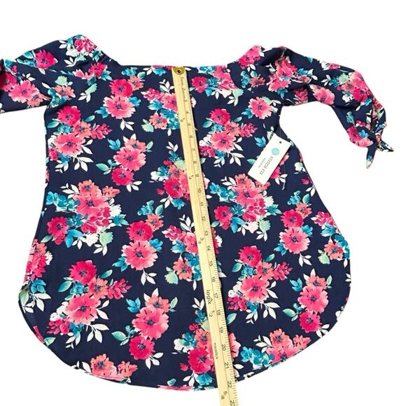 Stitch Fix Status Top Womens Size S Blue Pink Floral Off Shoulder Colorful NWT - Picture 11 of 12
